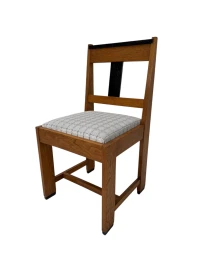 1920s Art Deco Modernist Side Chair by Jan Brunott, Oak & Velvet